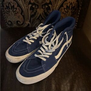 Vans Navy and White High-Top Sneakers
